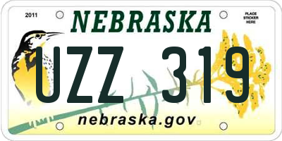 NE license plate UZZ319