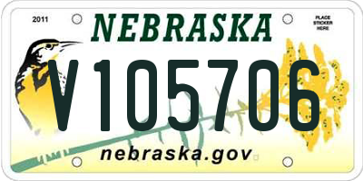 NE license plate V105706