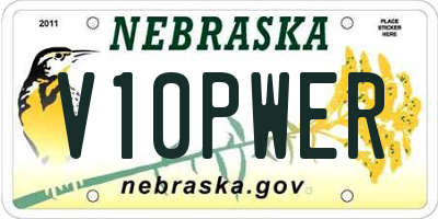 NE license plate V10PWER