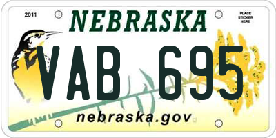 NE license plate VAB695