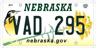 NE license plate VAD295
