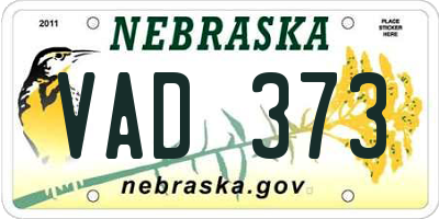 NE license plate VAD373
