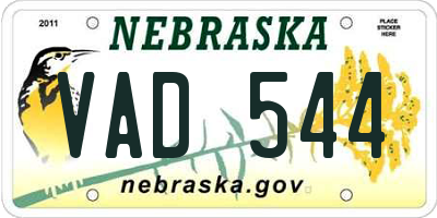 NE license plate VAD544