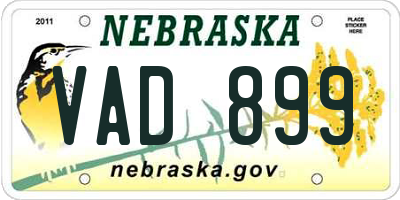 NE license plate VAD899