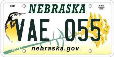 NE license plate VAE055