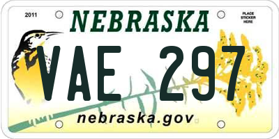 NE license plate VAE297