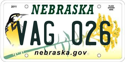 NE license plate VAG026