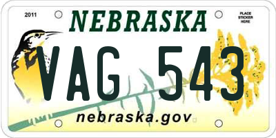 NE license plate VAG543