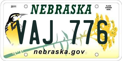 NE license plate VAJ776