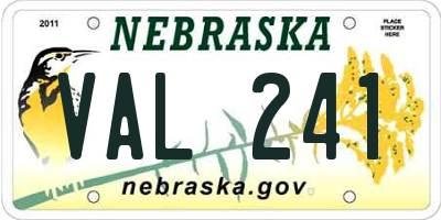 NE license plate VAL241