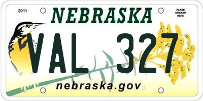 NE license plate VAL327