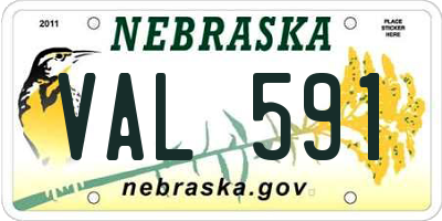 NE license plate VAL591