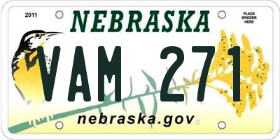 NE license plate VAM271