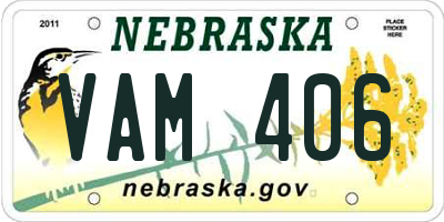 NE license plate VAM406