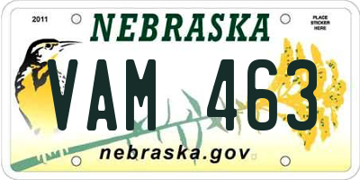 NE license plate VAM463