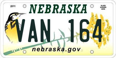 NE license plate VAN164
