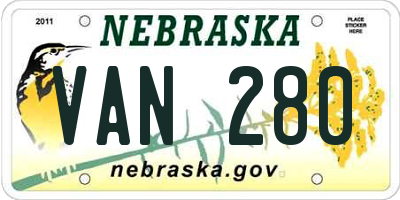 NE license plate VAN280