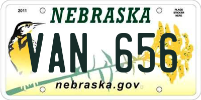 NE license plate VAN656