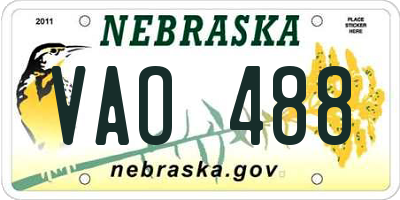 NE license plate VAO488