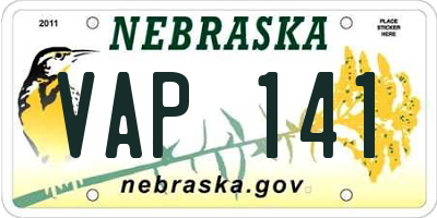 NE license plate VAP141