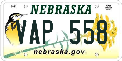 NE license plate VAP558