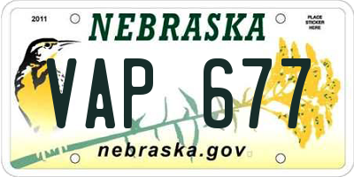 NE license plate VAP677