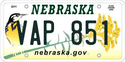 NE license plate VAP851