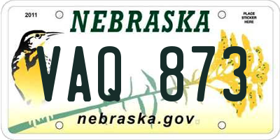 NE license plate VAQ873