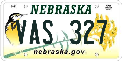 NE license plate VAS327