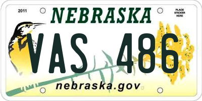 NE license plate VAS486