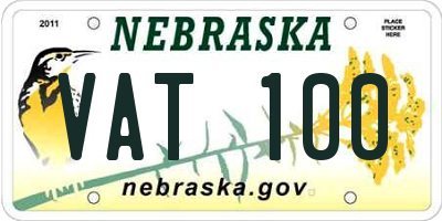 NE license plate VAT100