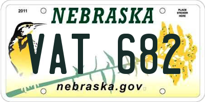 NE license plate VAT682