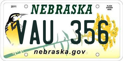 NE license plate VAU356