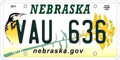NE license plate VAU636