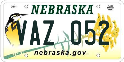 NE license plate VAZ052
