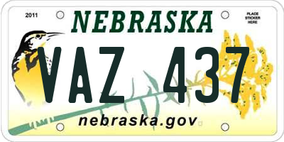 NE license plate VAZ437