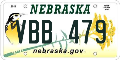 NE license plate VBB479