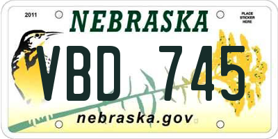 NE license plate VBD745
