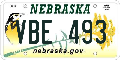 NE license plate VBE493