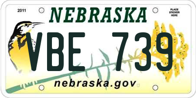NE license plate VBE739
