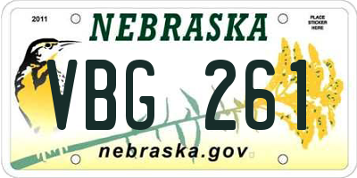 NE license plate VBG261