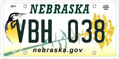 NE license plate VBH038