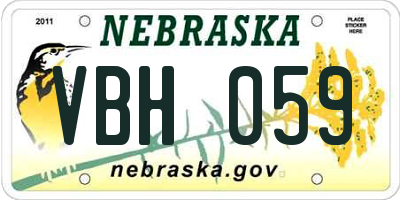 NE license plate VBH059