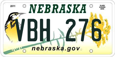 NE license plate VBH276