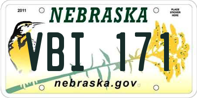 NE license plate VBI171