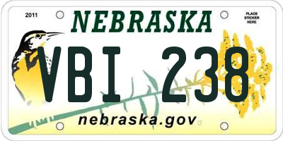 NE license plate VBI238