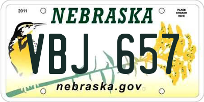 NE license plate VBJ657