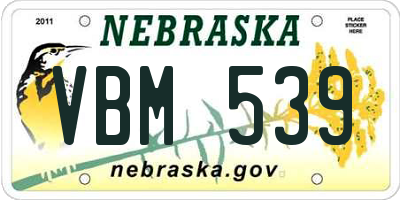 NE license plate VBM539