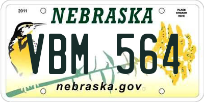 NE license plate VBM564
