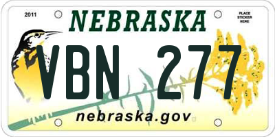 NE license plate VBN277